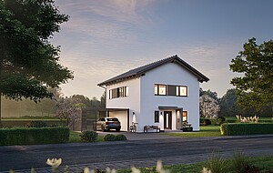 QNG⁺-Line: Fertighaus Villa 133 mit Walmdach