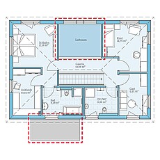 Villa 183 - Planungsoption (OG) Fertighaus Villa 183: Grundrissoption OG