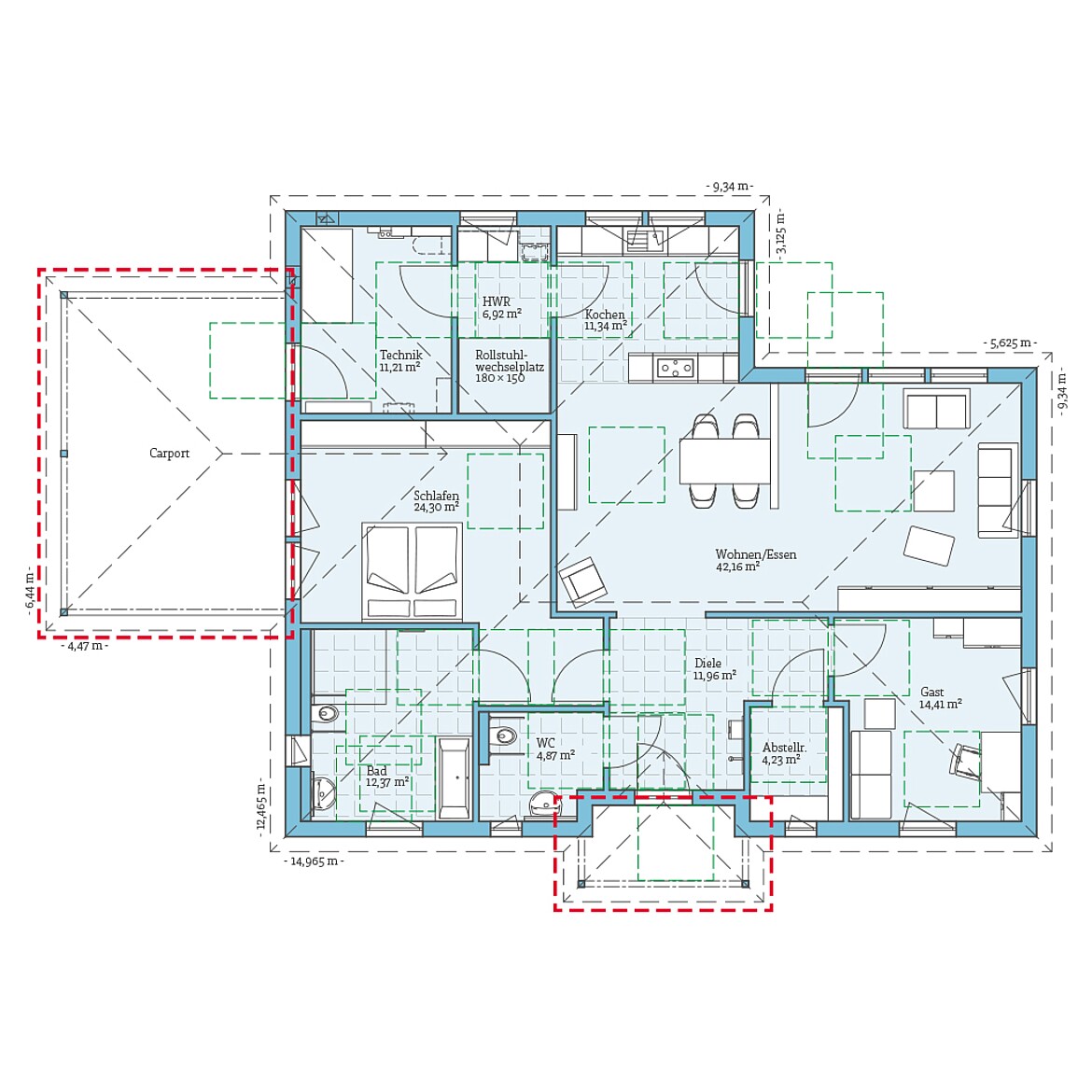 Prefabricated house Bungalow 139: Ground floor plan
