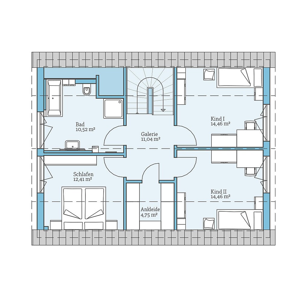 QNG⁺-Line: Variant 38-139: Grundriss DG - Hanse Haus