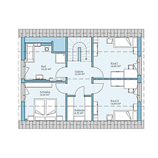 QNG⁺-Line Variant 38-139 – Basisgrundriss (DG) QNG⁺-Line Variant 38-139: Grundriss DG - Hanse Haus