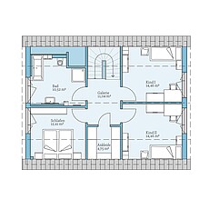 QNG⁺-Line Variant 38-139 – Basisgrundriss (DG) QNG⁺-Line: Variant 38-139: Grundriss DG - Hanse Haus
