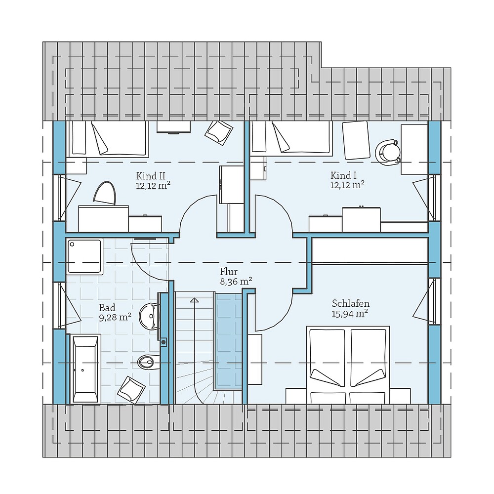 Fertighaus Variant 45-130: Grundriss DG