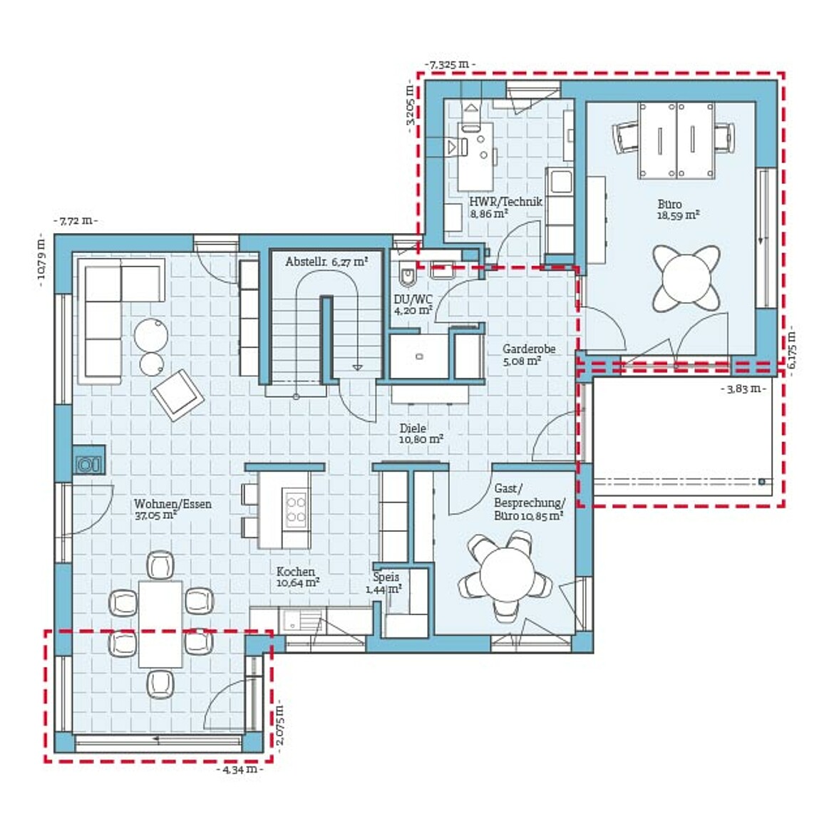 Prefabricated house Variant 35-163: Ground floor plan option