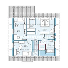 QNG⁺-Line: Fertighaus Variant 35-160: Grundrissoption DG - Hanse Haus