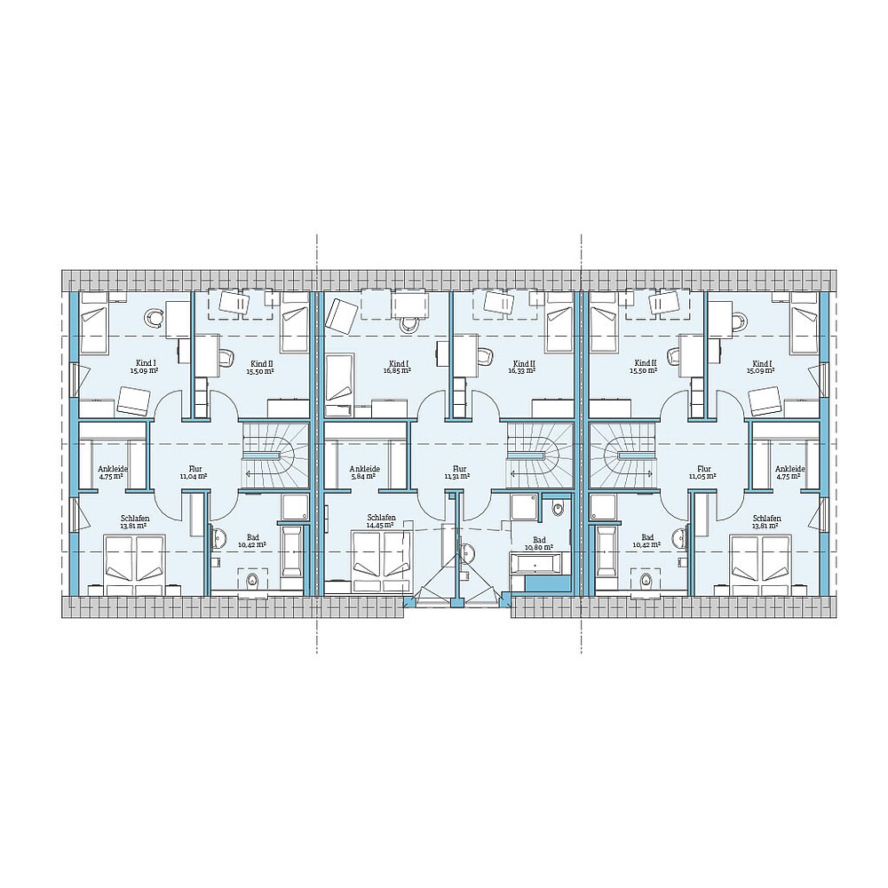 QNG⁺-Line: Reihenhaus 35-142: Grundriss DG - Hanse Haus