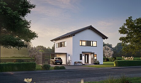QNG⁺-Line: Fertighaus Villa 133 mit Walmdach