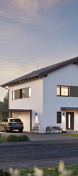 QNG⁺-Line: Fertighaus Villa 133 mit Walmdach