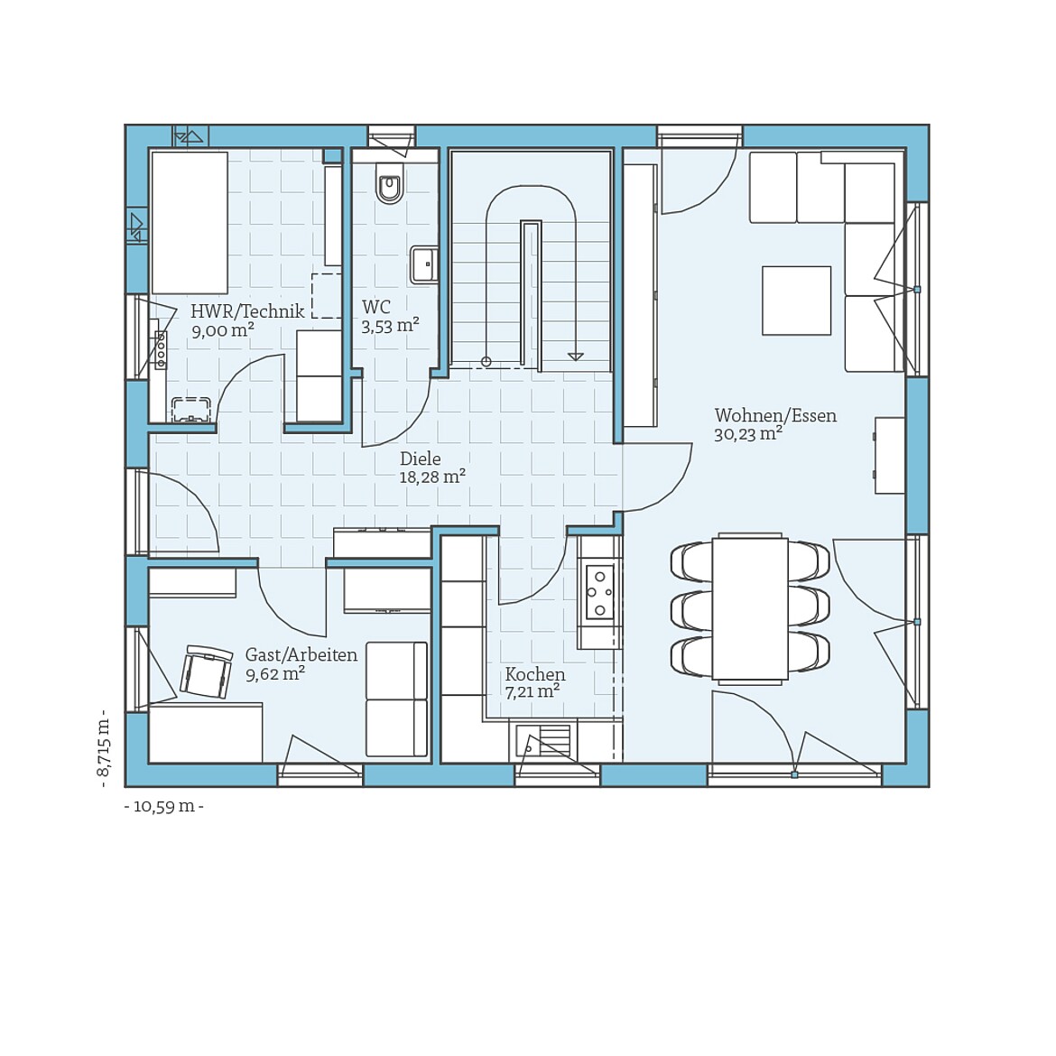 Prefabricated house Variant 35-152: Ground floor plan