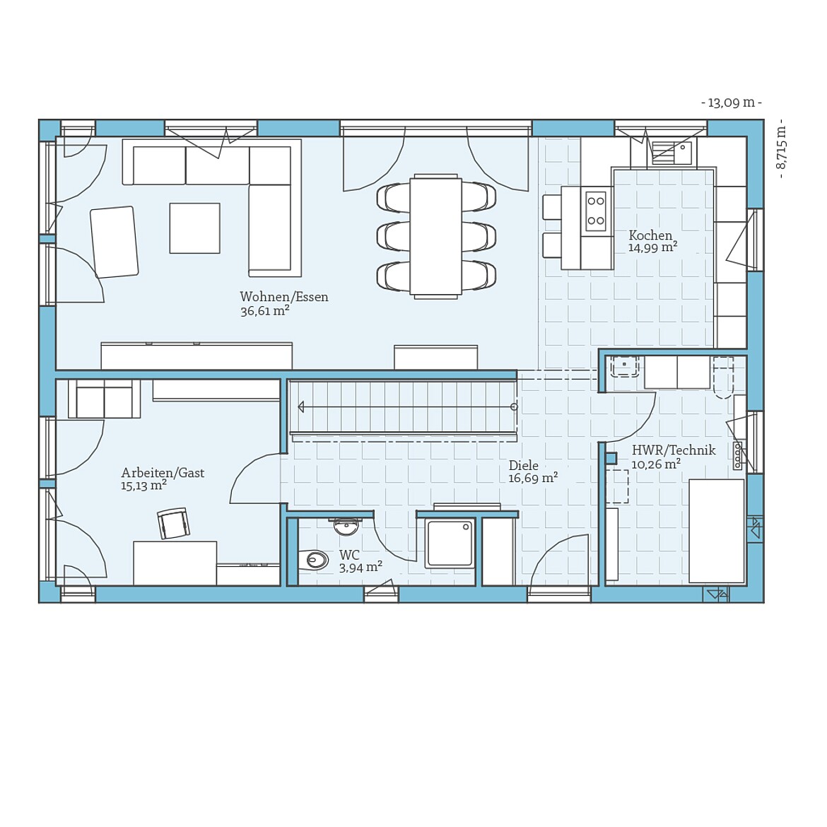 Prefabricated house Variant 25-192: Ground floor plan