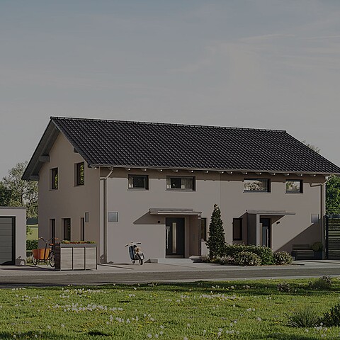 QNG⁺-Line: Fertighaus Doppelhaus 25-125