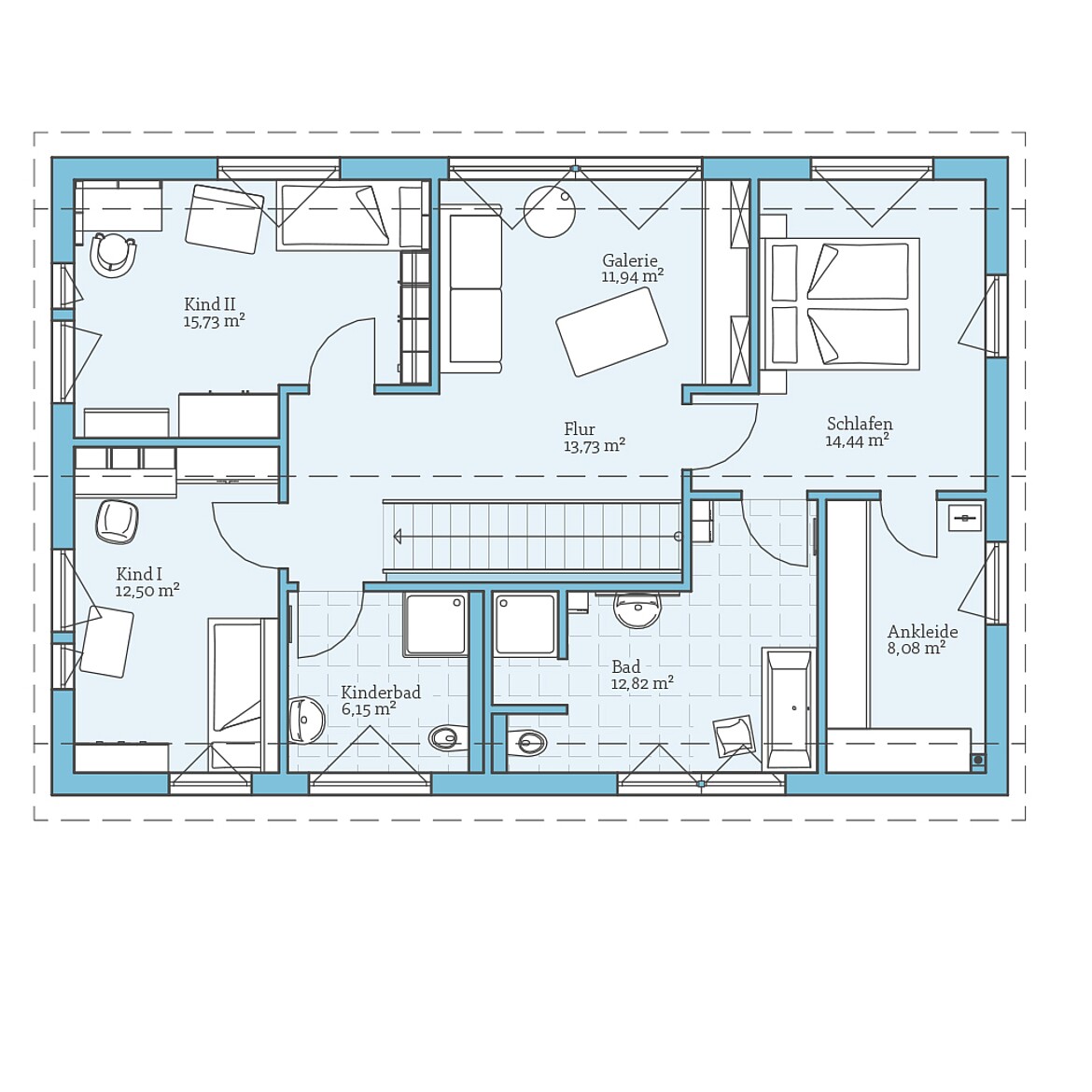 Prefabricated house Variant 25-192: Top floor plan