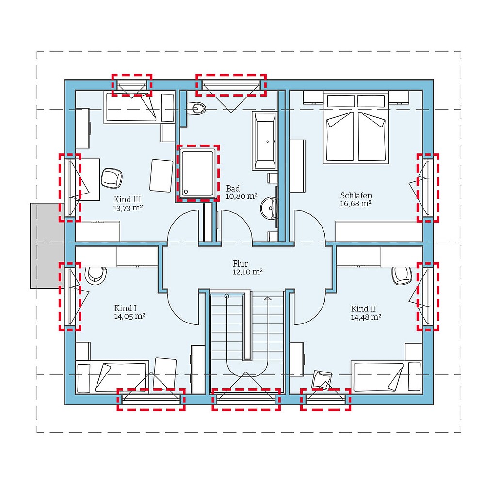 QNG⁺-Line: Variant 25-165: Grundrissoption 1 DG - Hanse Haus
