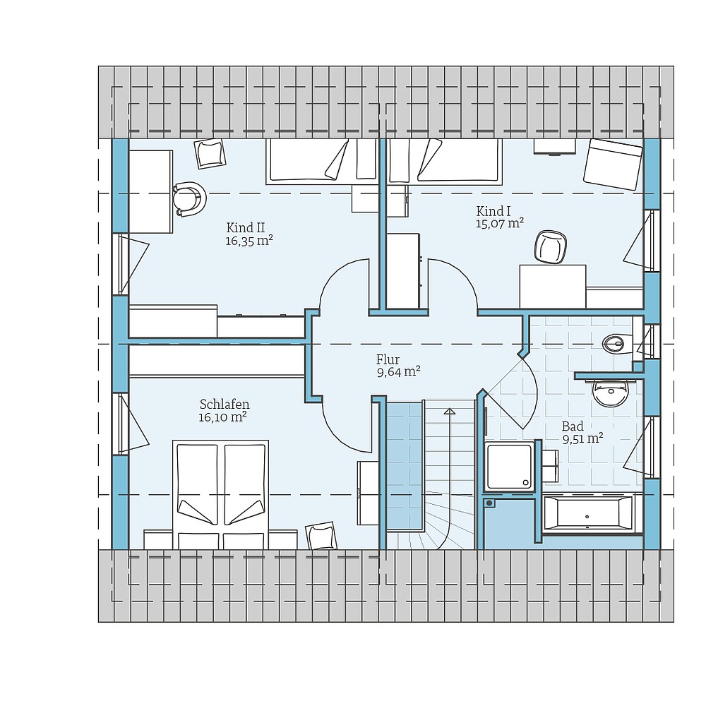 Fertighaus Variant 45-145: Grundriss DG