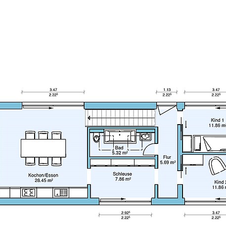 Grundriss (OG) Architektenhaus Archidomus: Grundriss OG