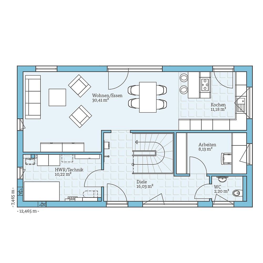 Fertighaus Vita 156: Grundriss EG