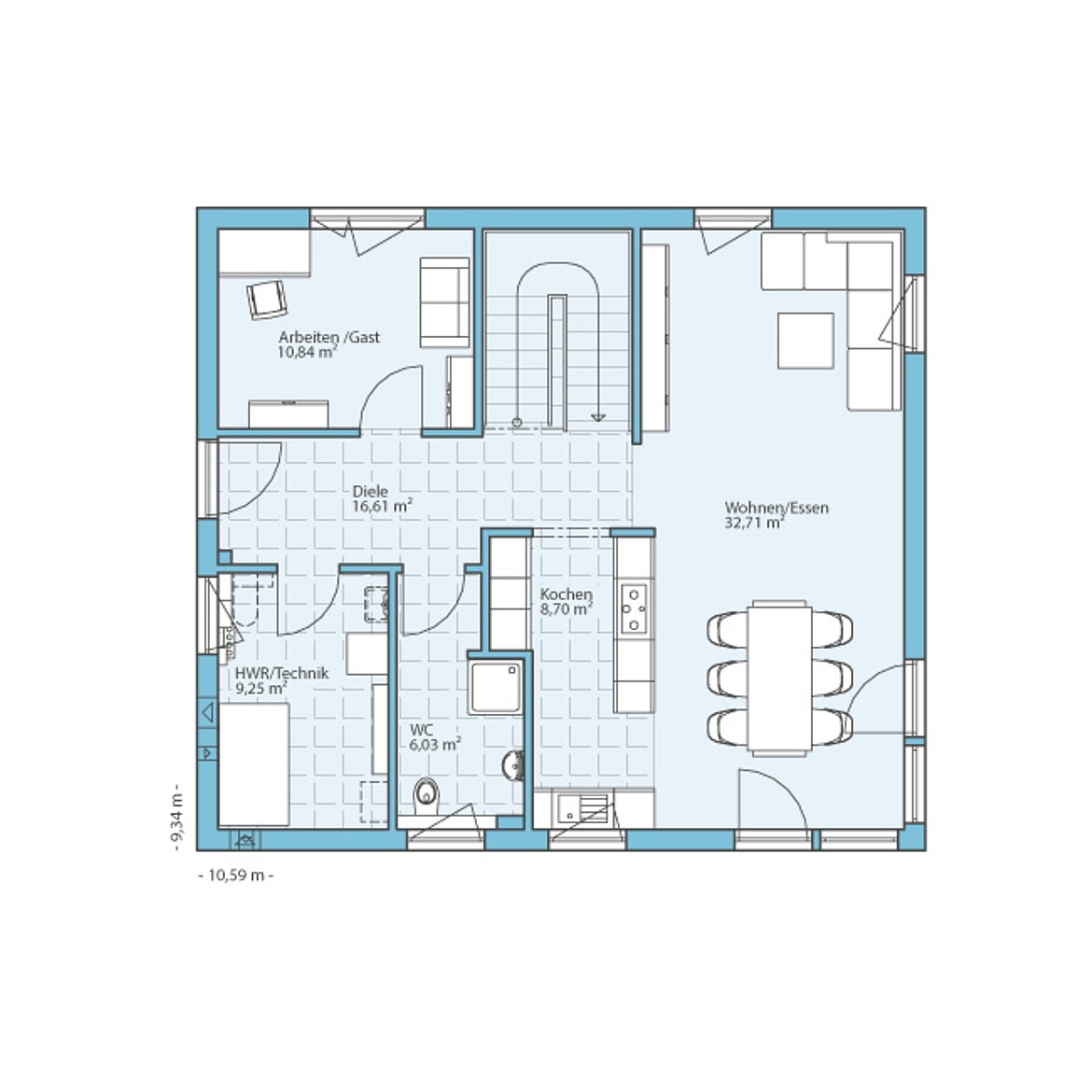 Prefabricated house Variant 45-154: Ground floor plan