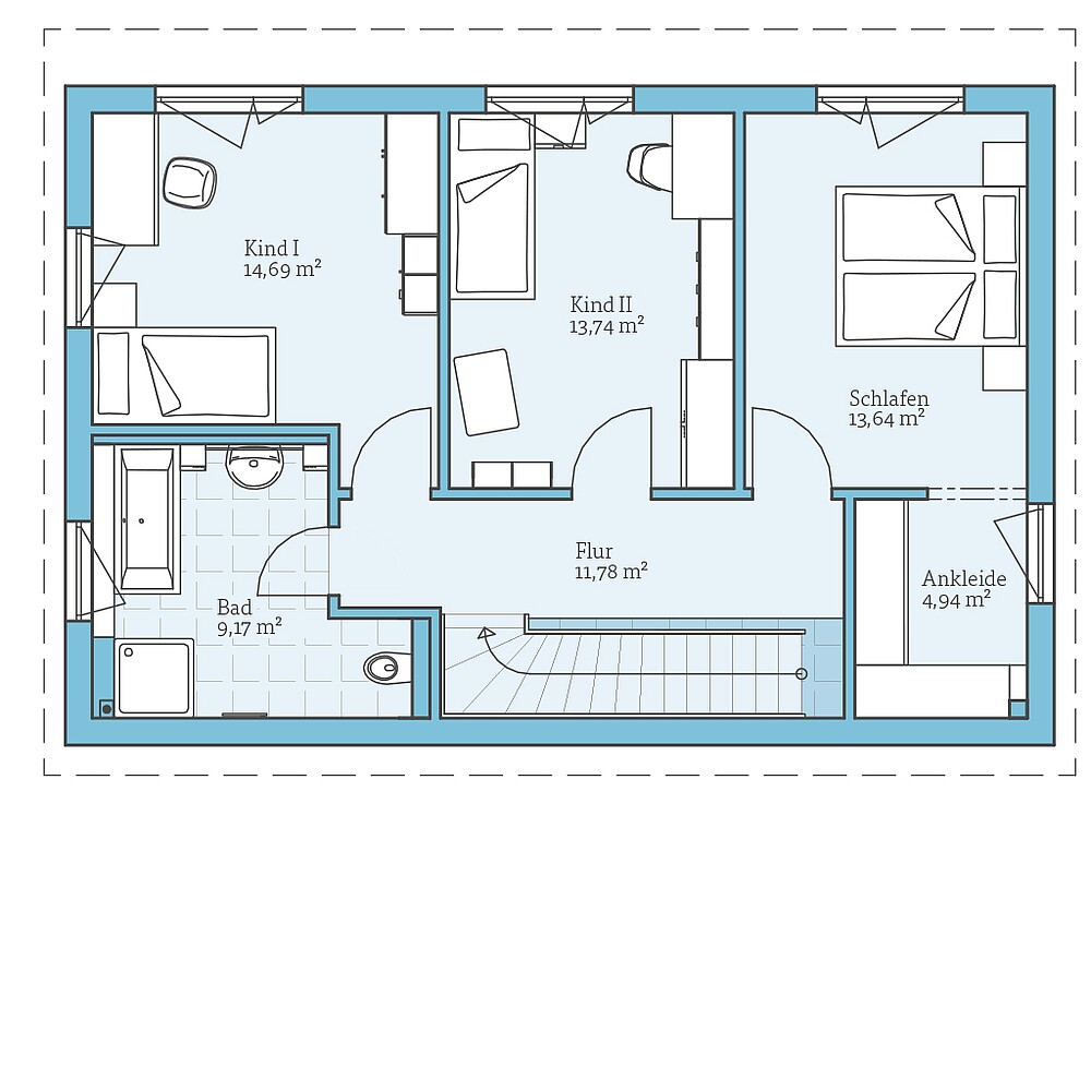 Fertighaus Vita 138: Grundrissoption DG