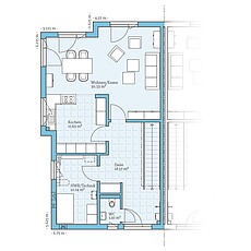 Fertighaus Doppelhaus 144: Grundriss EG