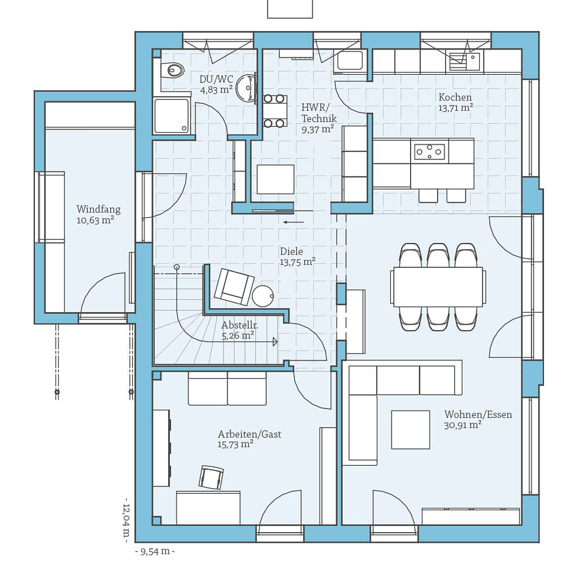Prefabricated house Variant 192: Ground floor plan