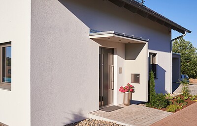 Fertighaus: Bemusterung Haustürvordach