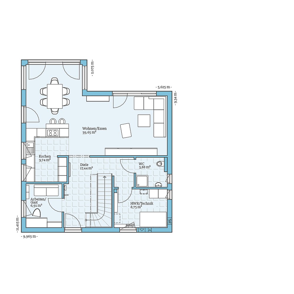Fertighaus Variant 35-160: Grundriss EG