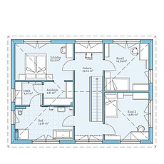 Basisgrundriss (OG) Fertighaus Villa 174: Grundriss OG