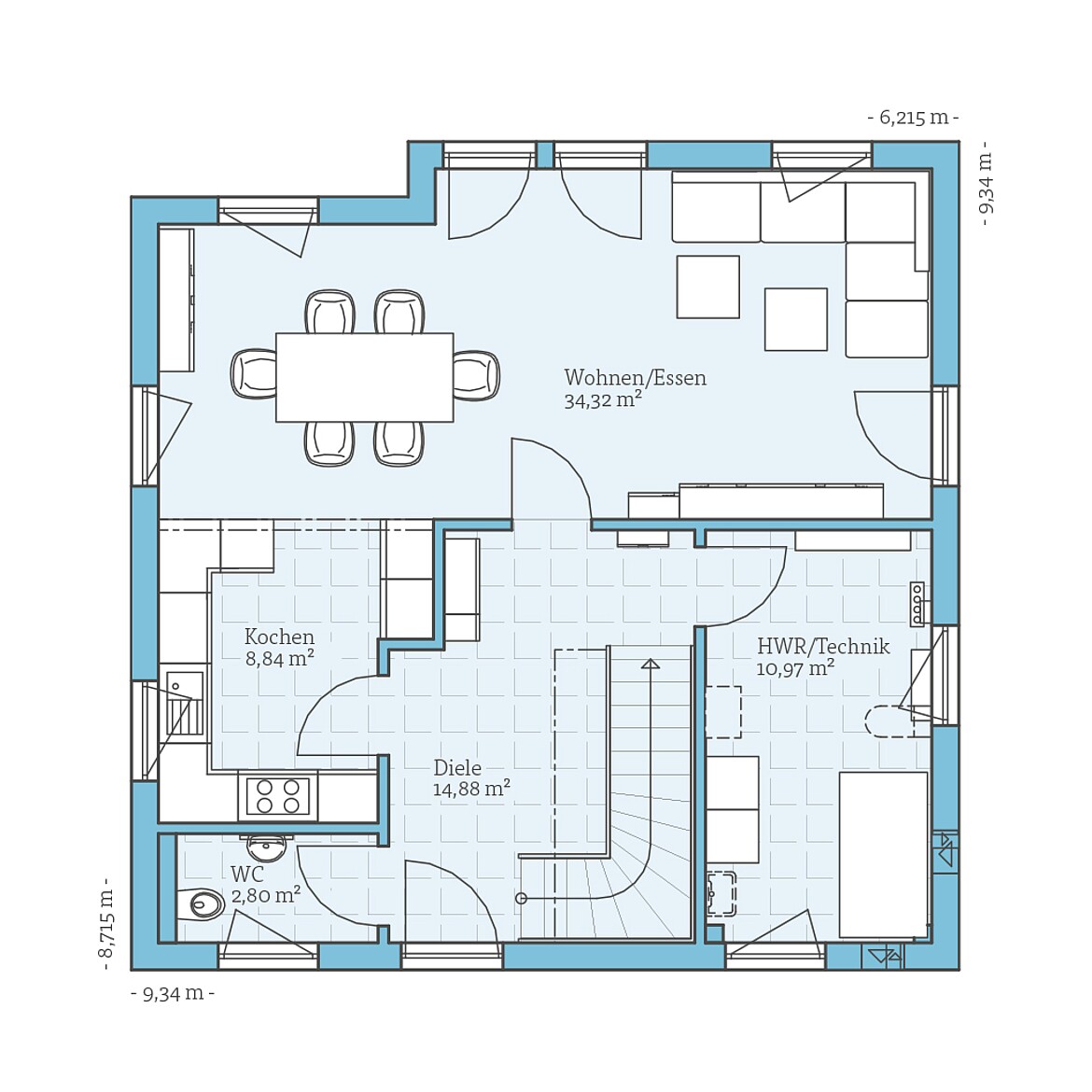 Prefabricated house Variant 35-137: Ground floor plan