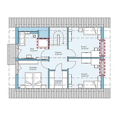 QNG⁺-Line Variant 38-139 – Planungsoption (Dachgeschoss) QNG⁺-Line Variant 38-139: Grundrissoption 1 DG - Hanse Haus