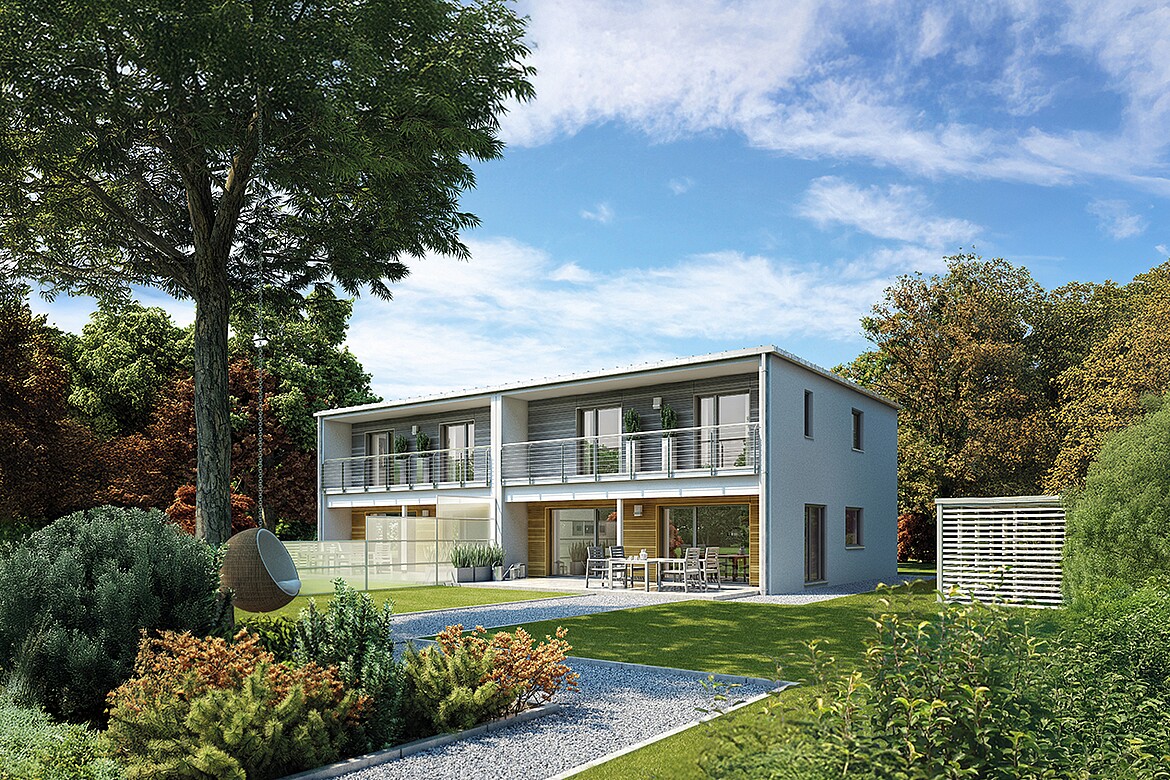 Fertighaus Doppelhaus 135