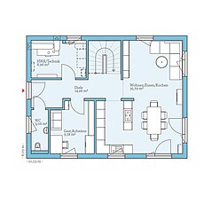 QNG⁺-Line Villa 142 – Basisgrundriss (EG) QNG⁺-Line: Villa 142: Grundriss EG - Hanse Haus