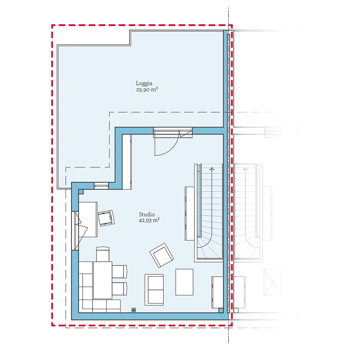 Prefabricated semi-detached house 144: Top floor plan option
