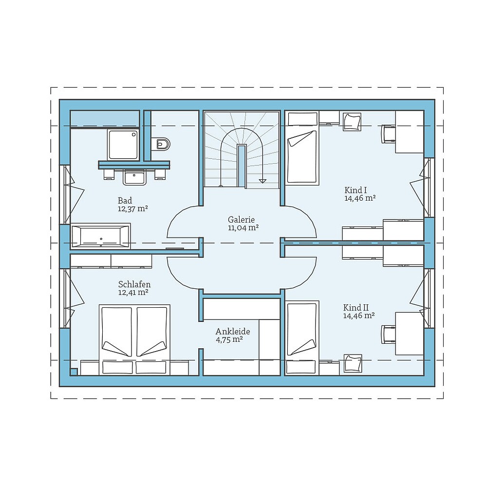 QNG⁺-Line: Variant 30-141: Grundriss DG - Hanse Haus