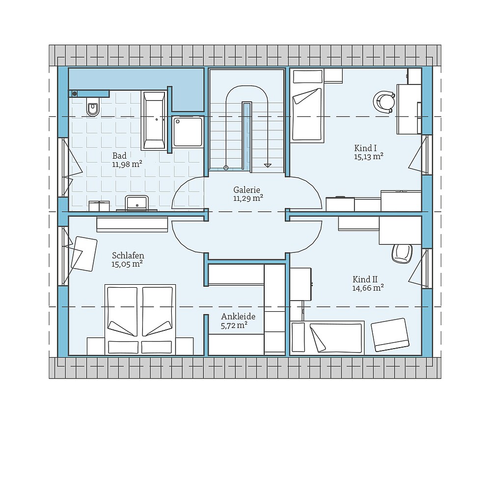 Fertighaus Variant 35-152: Grundriss DG