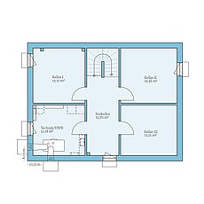 QNG⁺-Line Variant 38-139 – Planungsoption (Kellergeschoss) QNG⁺-Line Variant 38-139: Grundrissoption KG - Hanse Haus