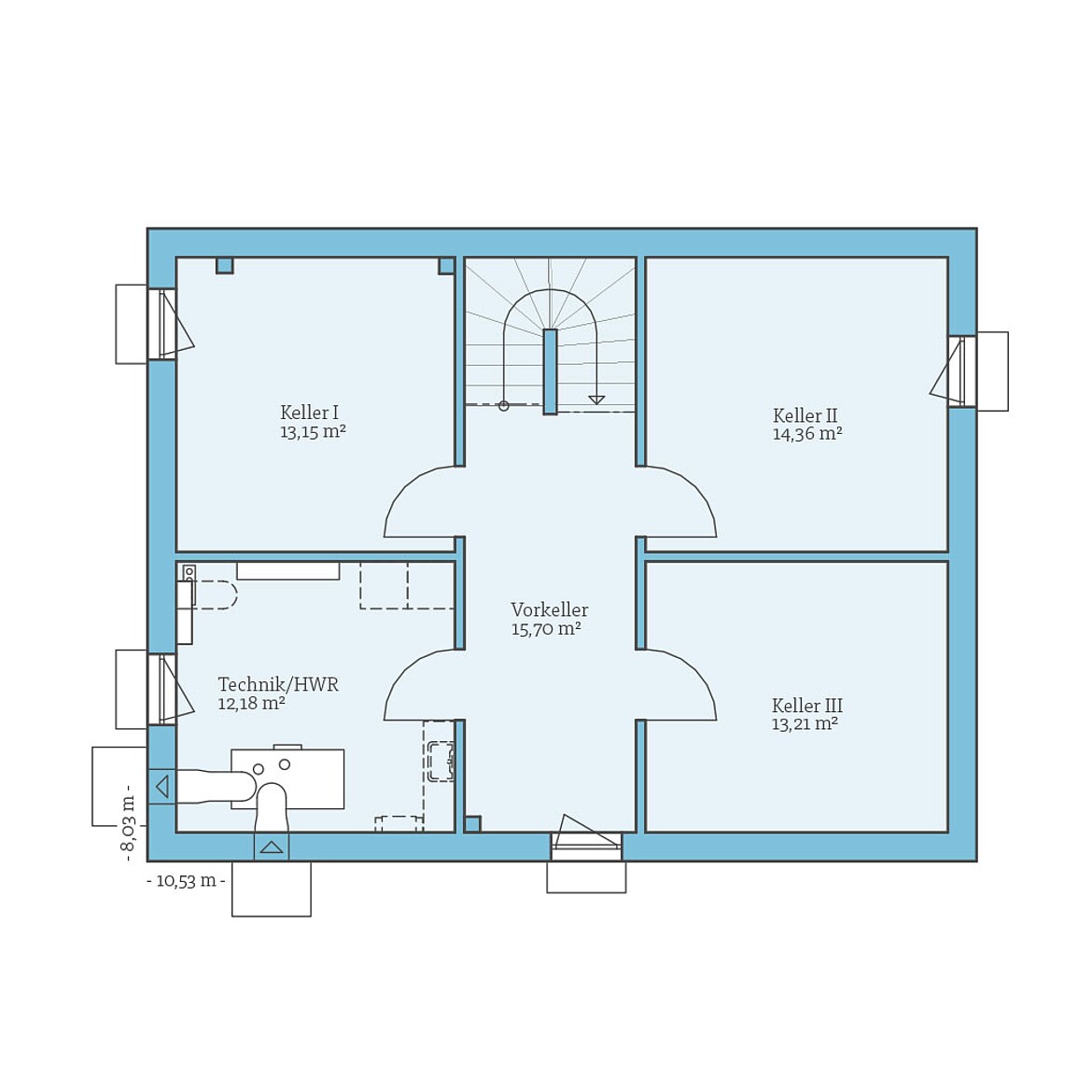 QNG⁺-Line Variant 38-139: Grundrissoption KG - Hanse Haus