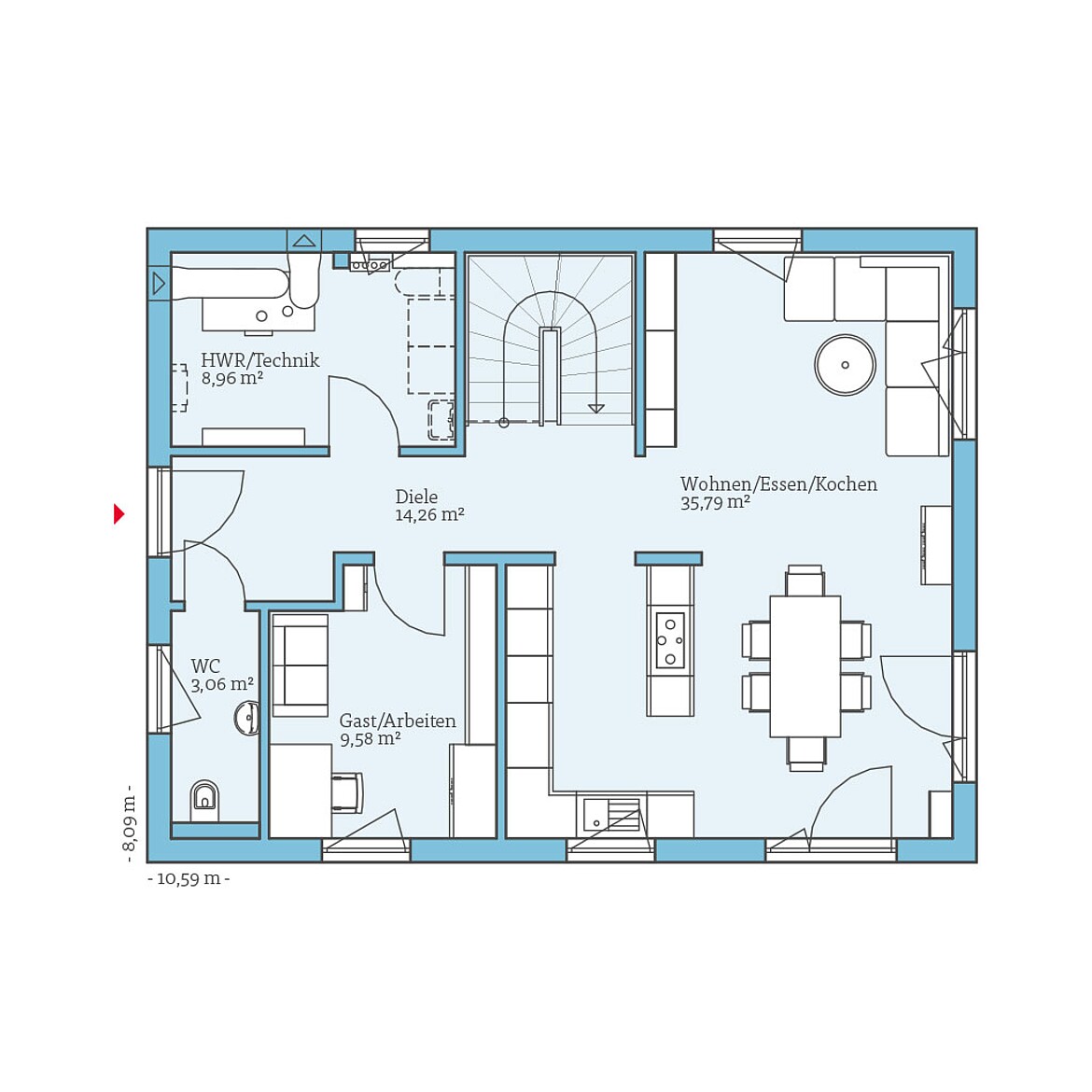 QNG⁺-Line Variant 38-139: Grundriss EG - Hanse Haus