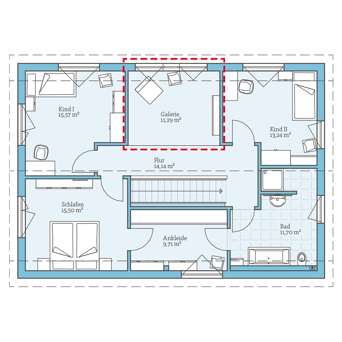 Prefabricated house Variant 25-183: Top floor plan option