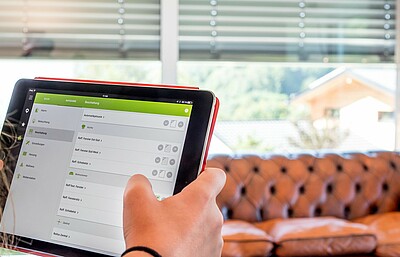 Smart Home Anwendung in einem Kundenhaus des Fertighausanbieters Hanse Haus