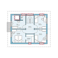 QNG⁺-Line: Fertighaus Villa 133: Grundrissoption OG