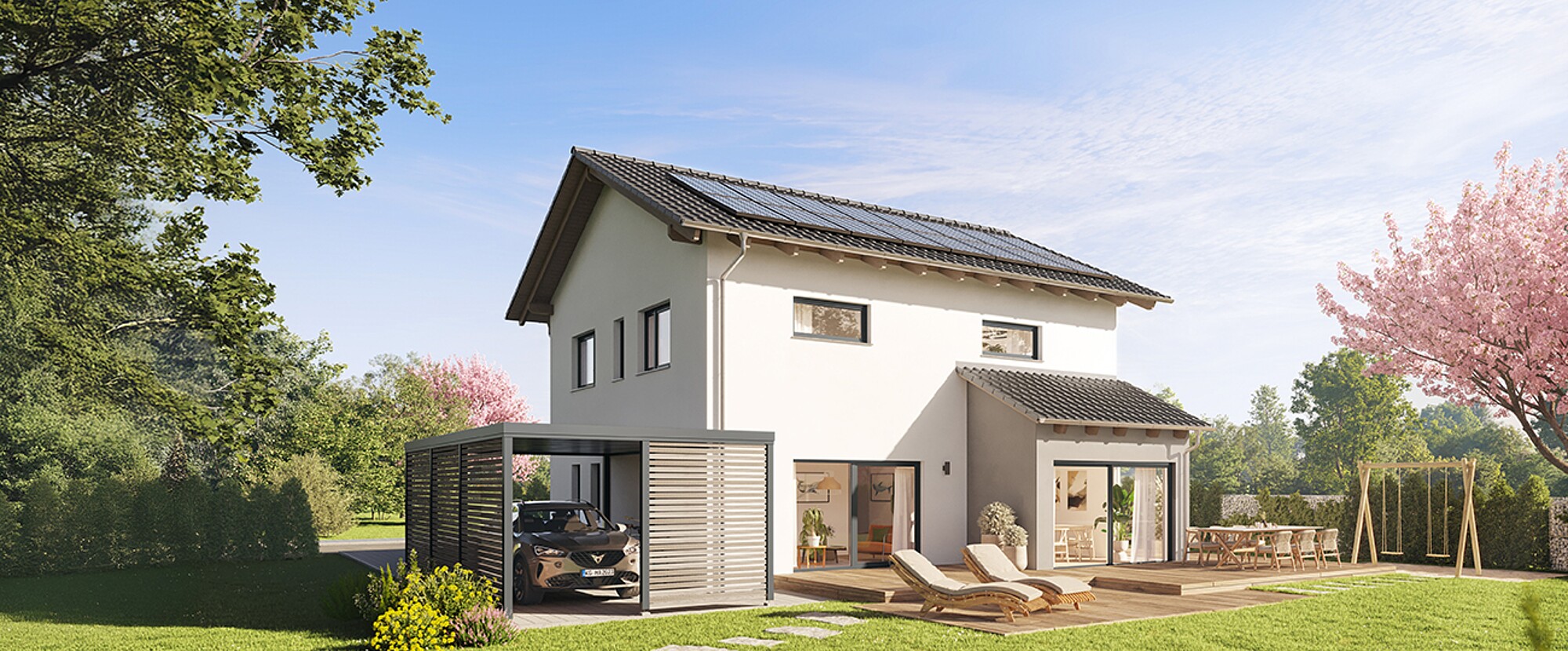 QNG⁺-Line: Fertighaus Villa 163 mit Satteldach - Hanse Haus QNG⁺-Line: Fertighaus Villa 163 mit Satteldach