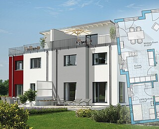 Hausgrundriss: Doppelhaus