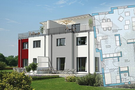 Floor plans semi-detached house Hausgrundriss: Doppelhaus