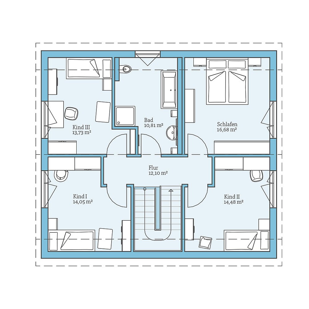 QNG⁺-Line: Variant 25-165: Grundriss DG - Hanse Haus