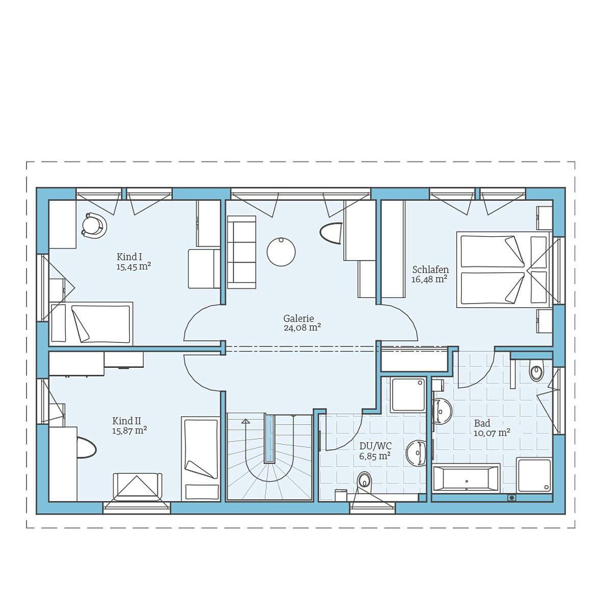 Prefabricated house Vita 180: Floor plan upper floor