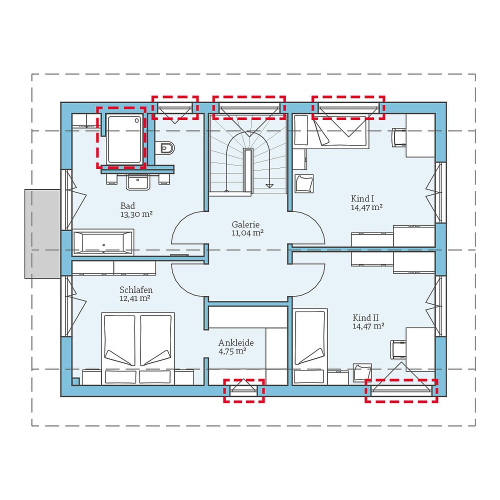QNG⁺-Line: Variant 30-141: Grundrissoption 1 DG - Hanse Haus