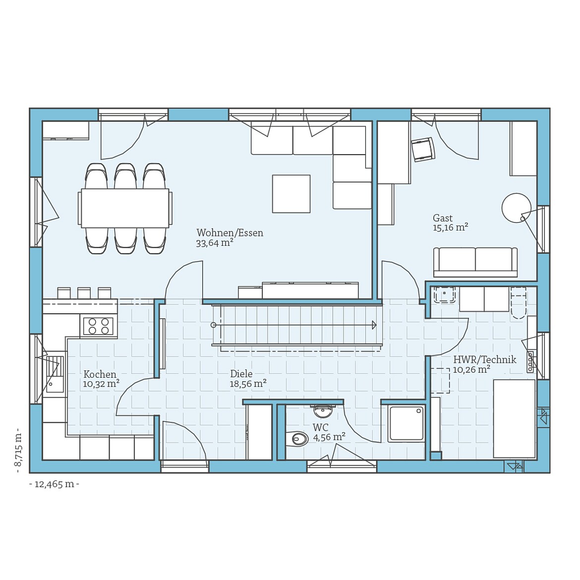 Prefabricated house Variant 25-183: Ground floor plan