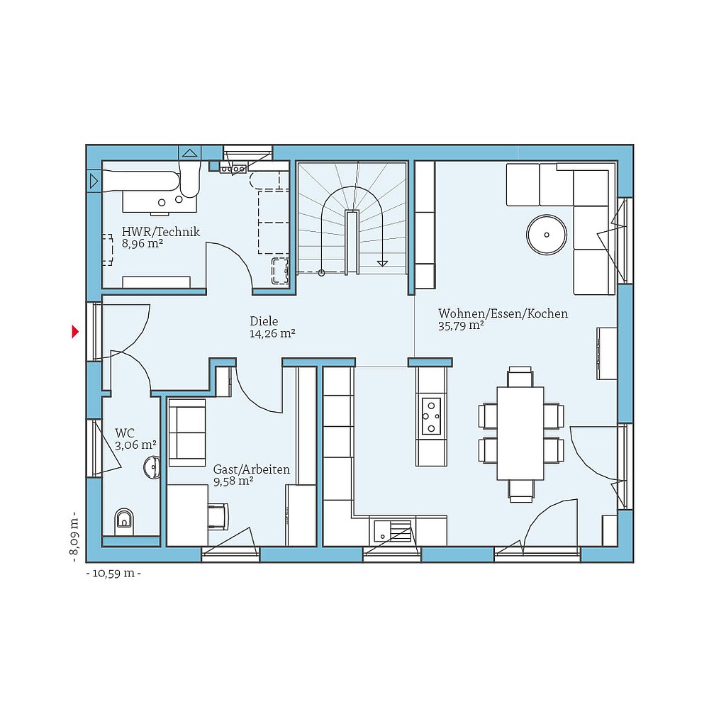 QNG⁺-Line: Variant 30-141: Grundriss EG - Hanse Haus