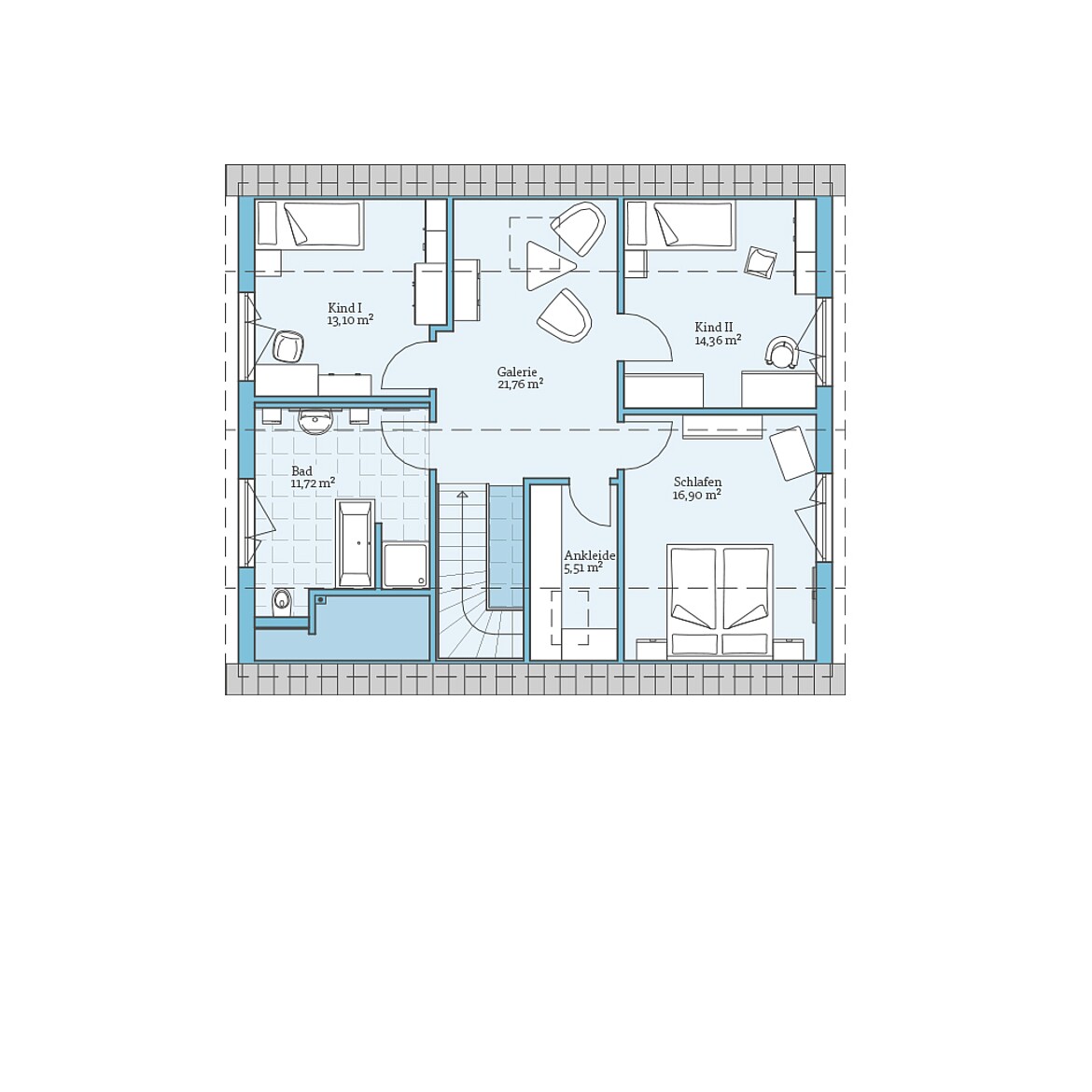 Prefabricated house Variant 35-172: Top floor plan