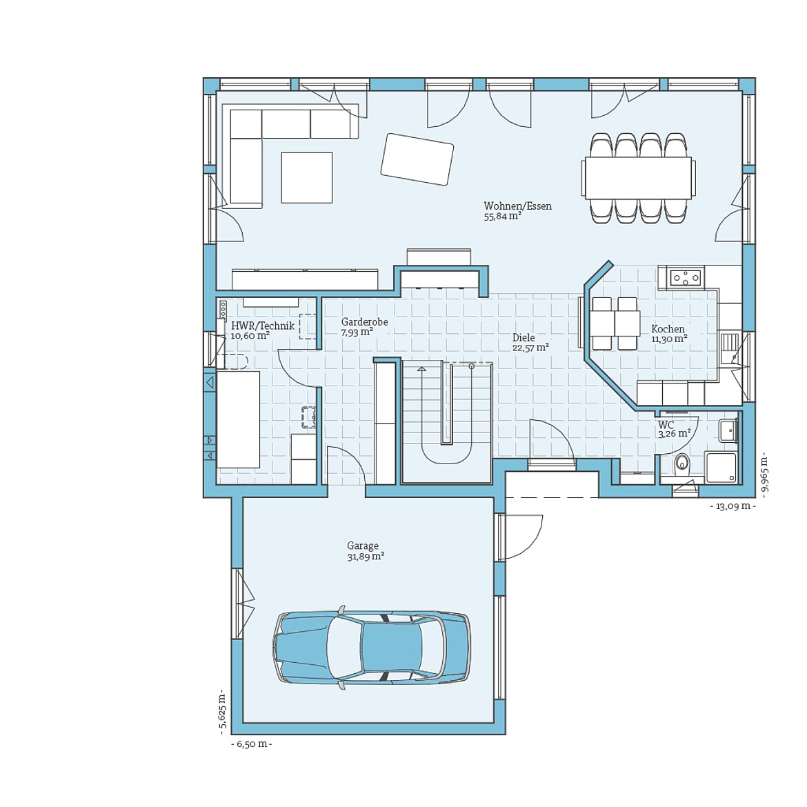 Prefabricated house Variant 275: Ground floor plan